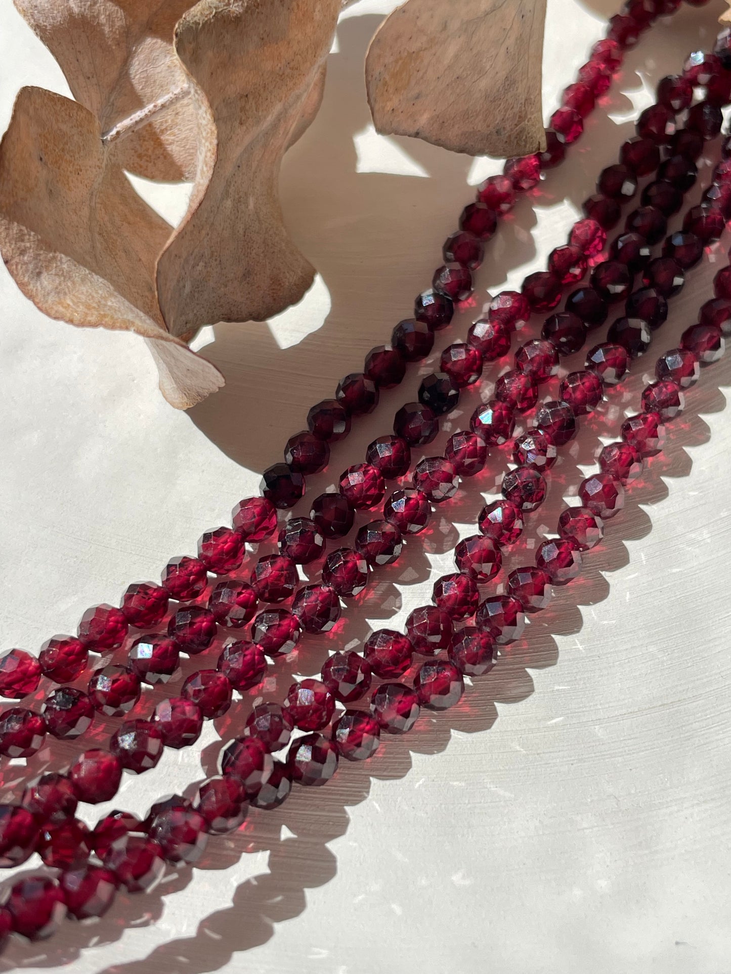 Red Garnet 4.1mm Natural Gemstone Crystal Beads