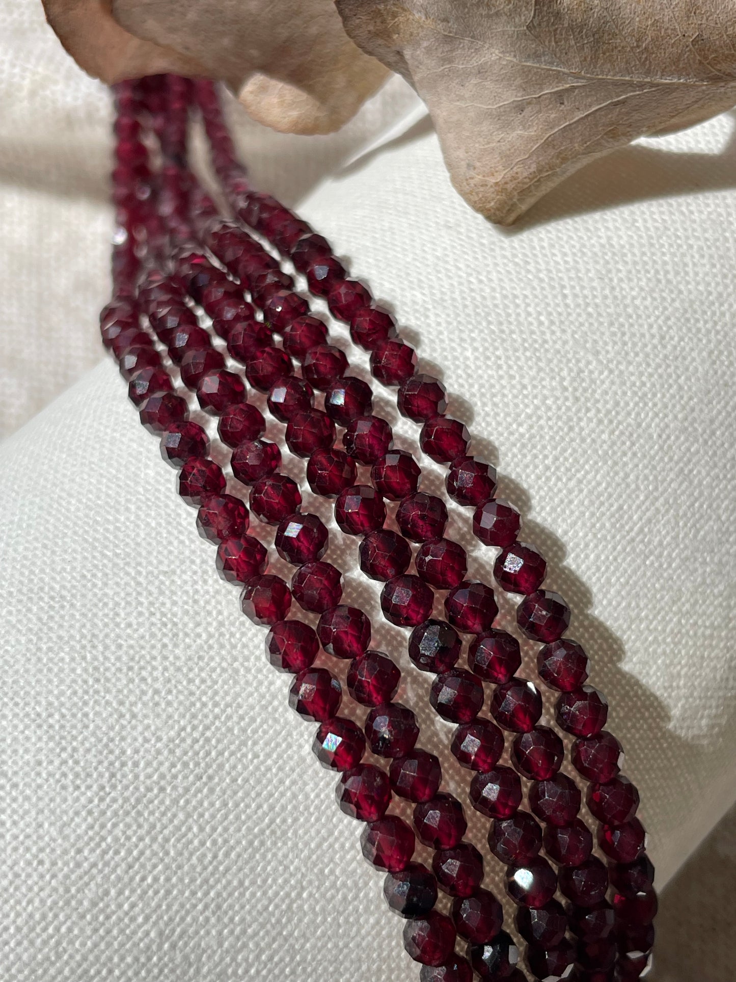Red Garnet 4.1mm Natural Gemstone Crystal Beads
