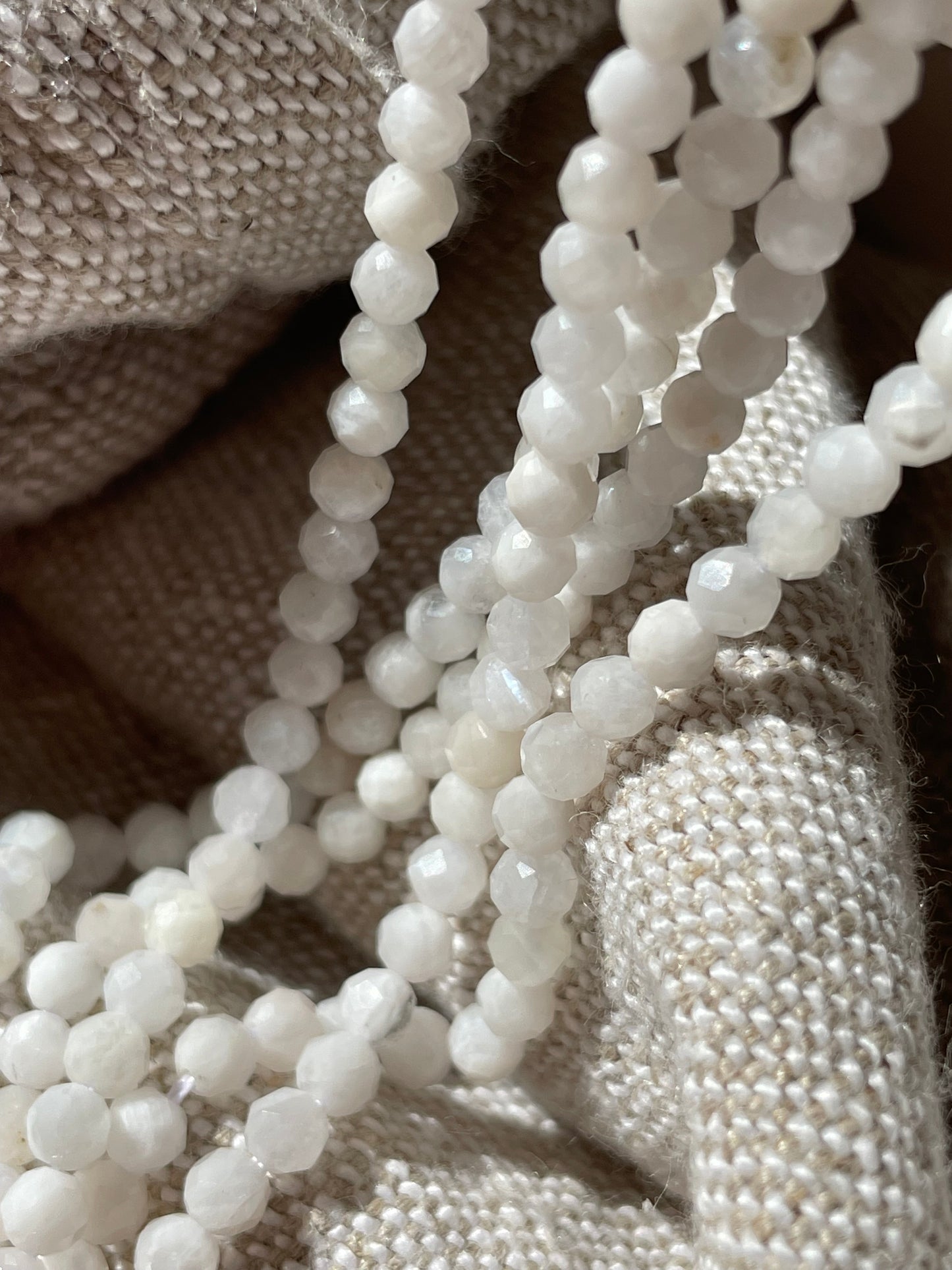 White Moonstone 4mm Natural Gemstone Crystal Beads
