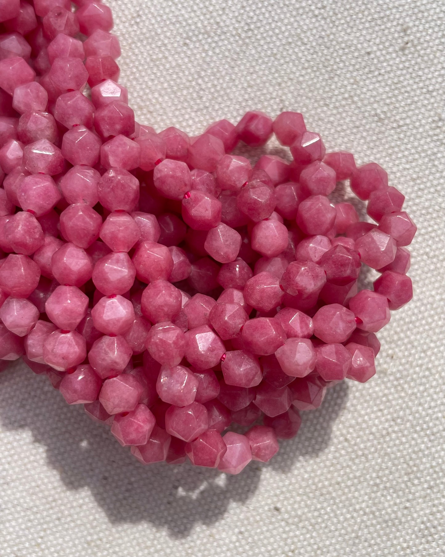 Rhodonite 6mm Star Cut Natural Gemstone Crystal Beads