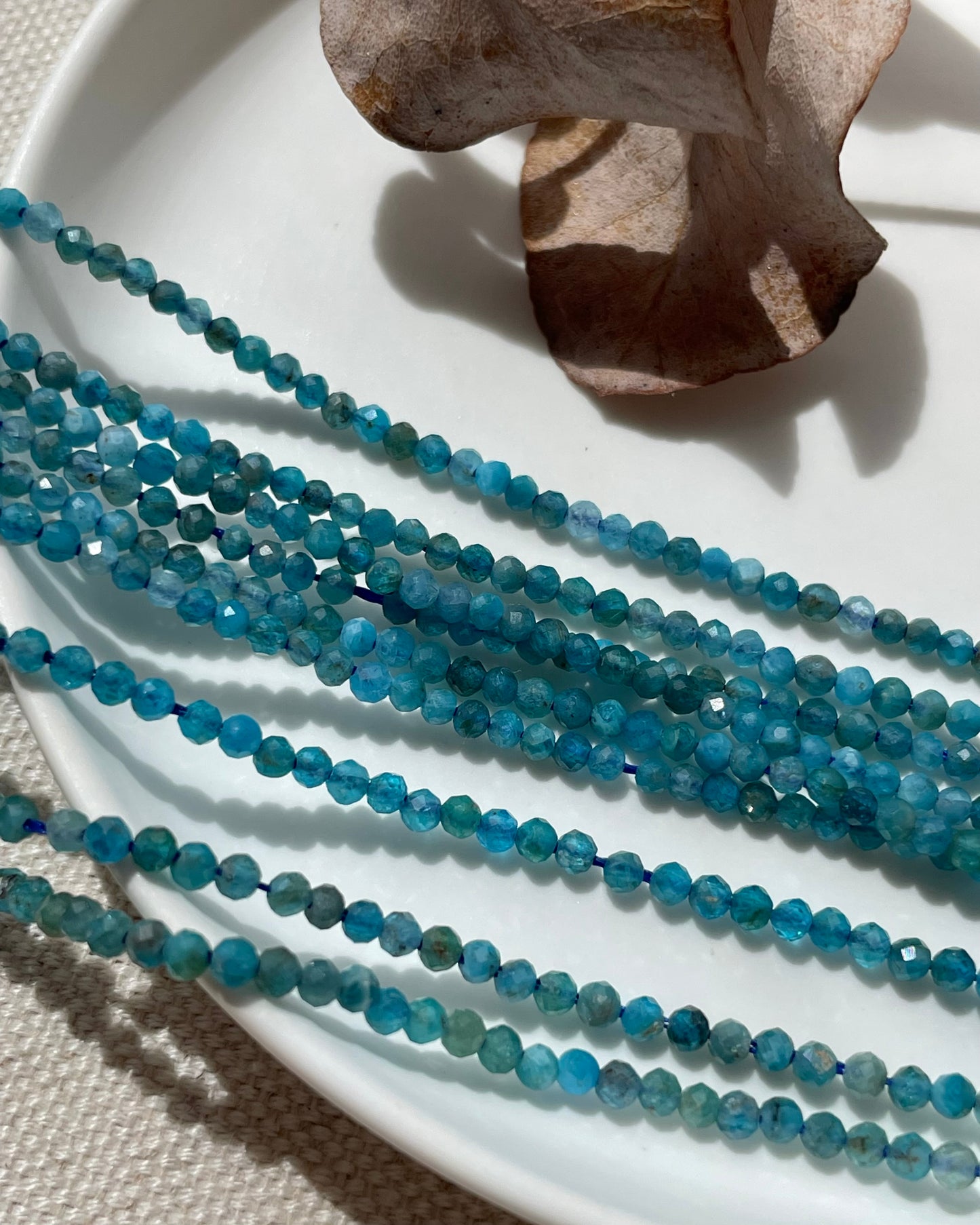 Blue Apatite 2mm Natural Gemstone Crystal Beads