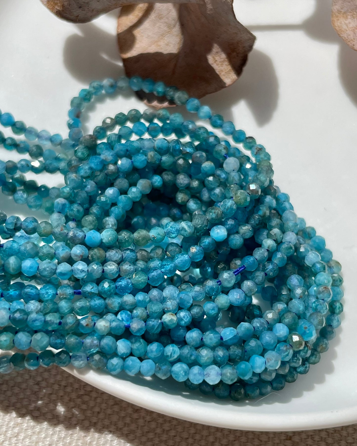 Blue Apatite 2mm Natural Gemstone Crystal Beads