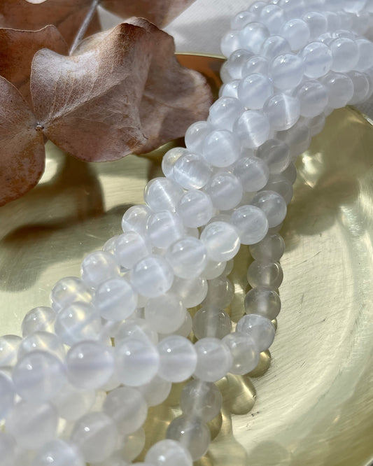 Natural Selenite Beads - 6mm