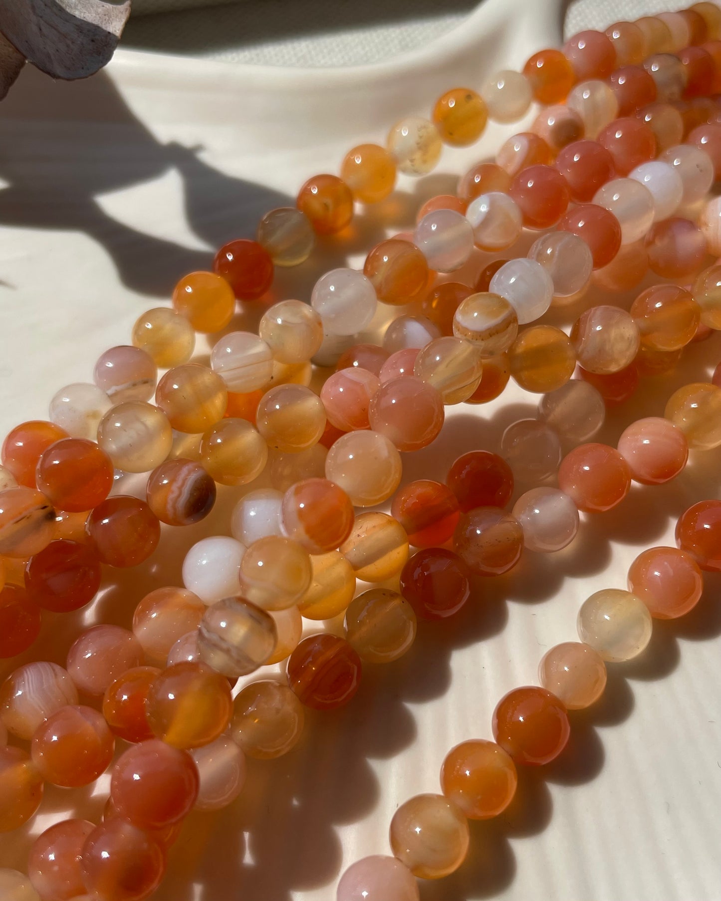 Orange Agate - 6mm Natural Gemstone Crystal Beads