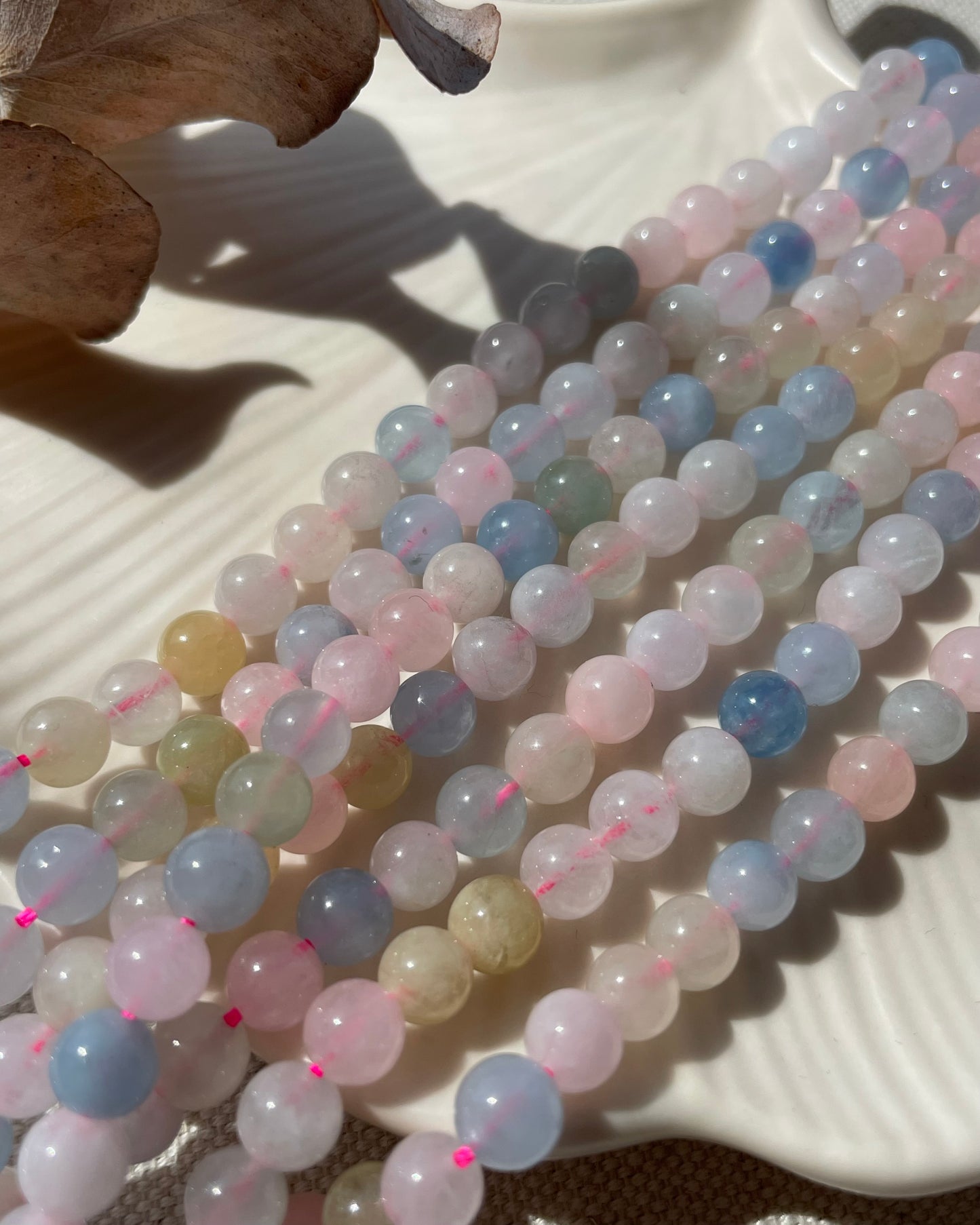 Morganite - 6mm Natural Gemstone Crystal Beads