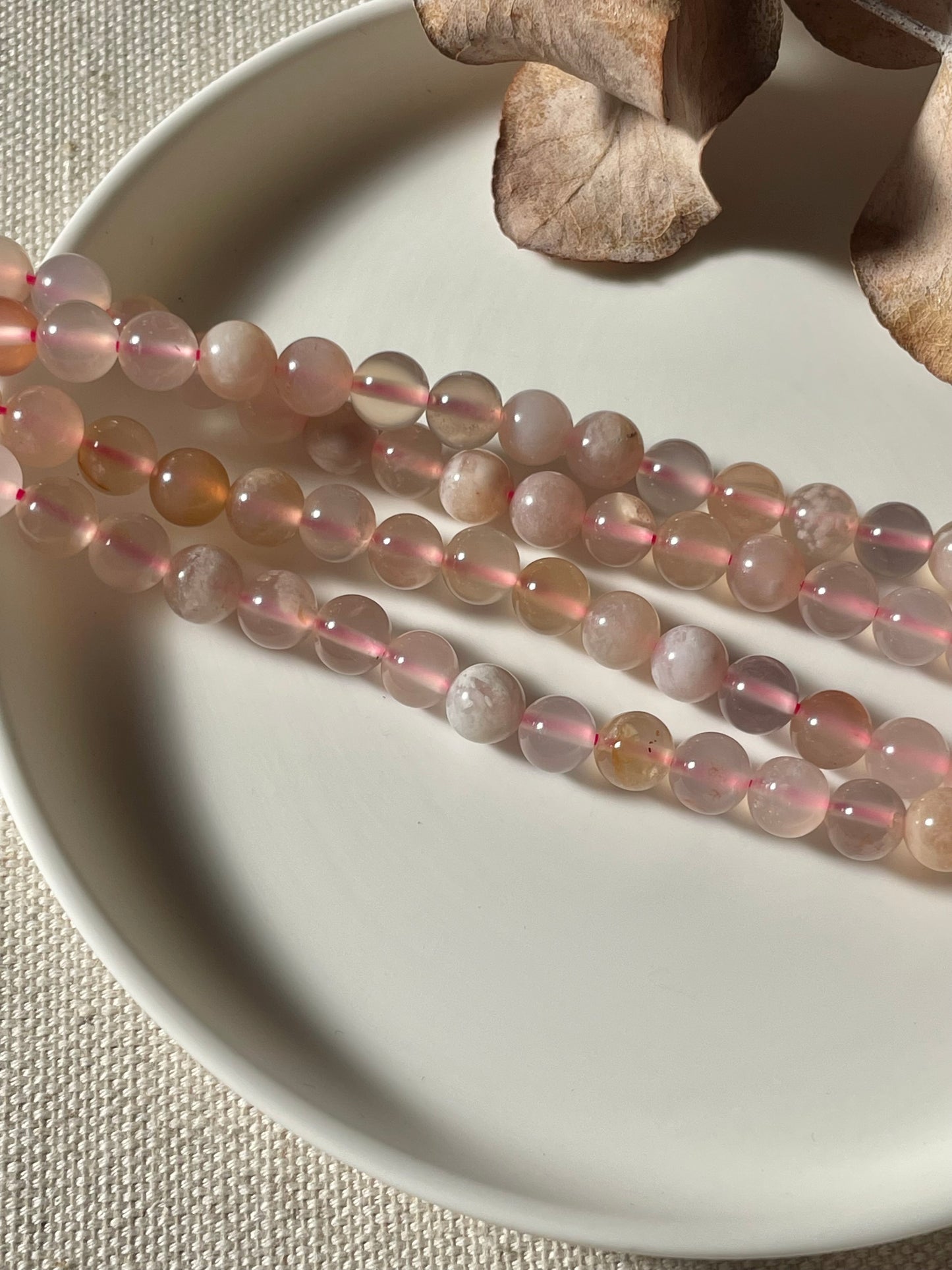 Blossom Agate 6mm Natural Gemstone Crystal Beads