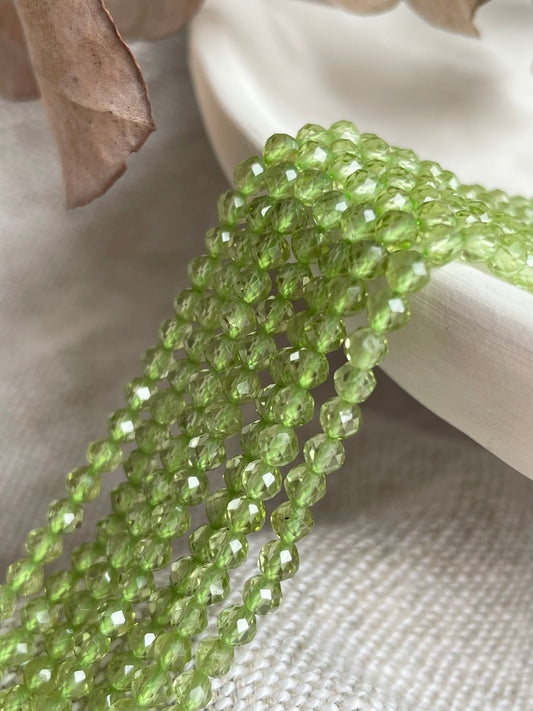 Peridot 3mm Natural Gemstone Crystal Beads