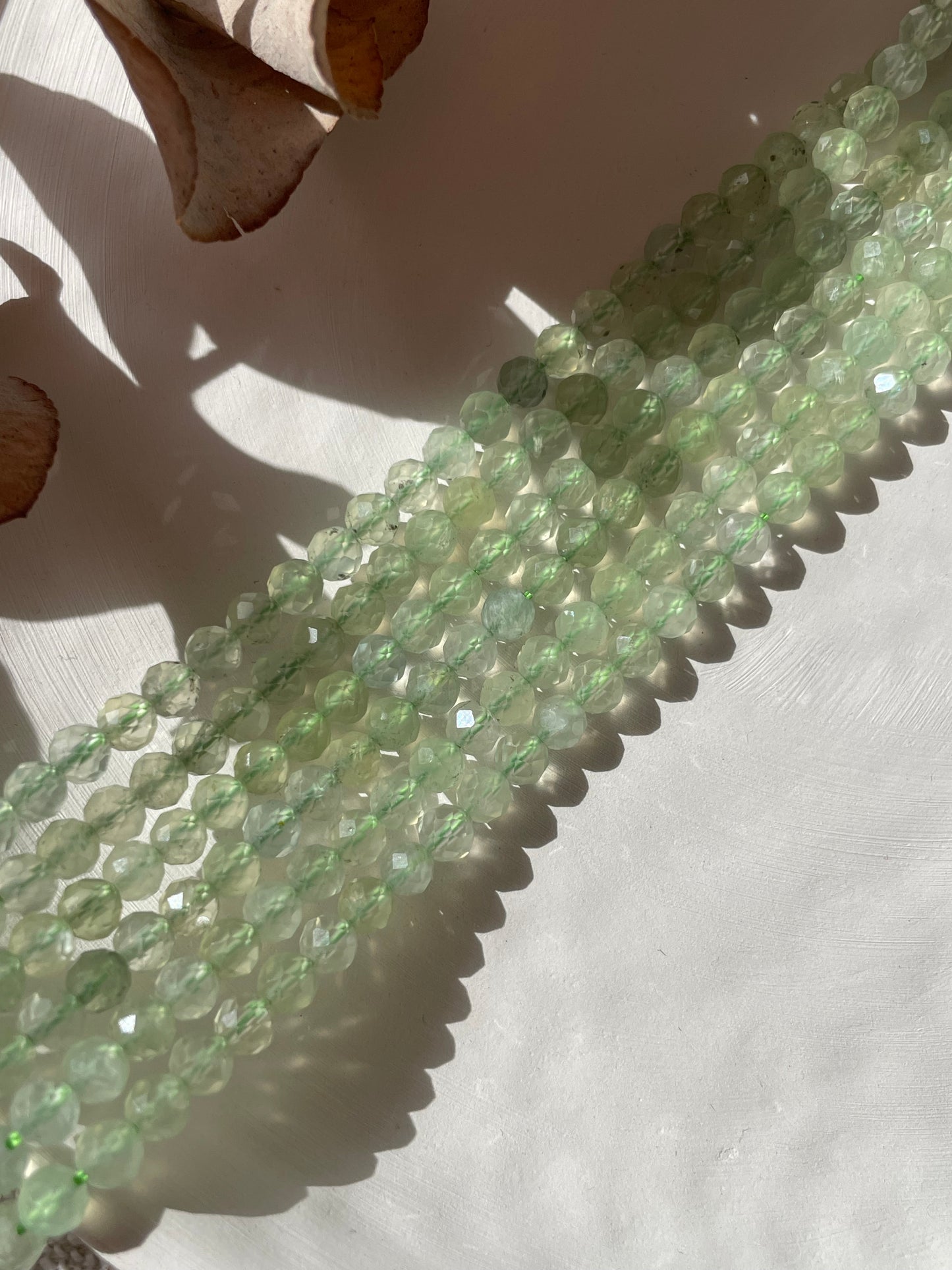 Prehnite 4mm Natural Gemstone Crystal Beads