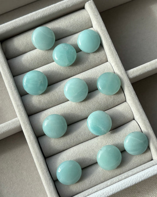 14mm Natural Amazonite Coin Beads