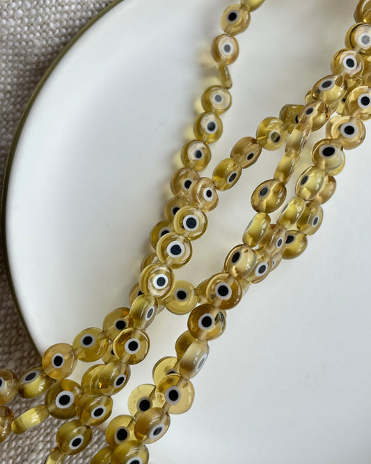 Yellow Evil Eye Beads