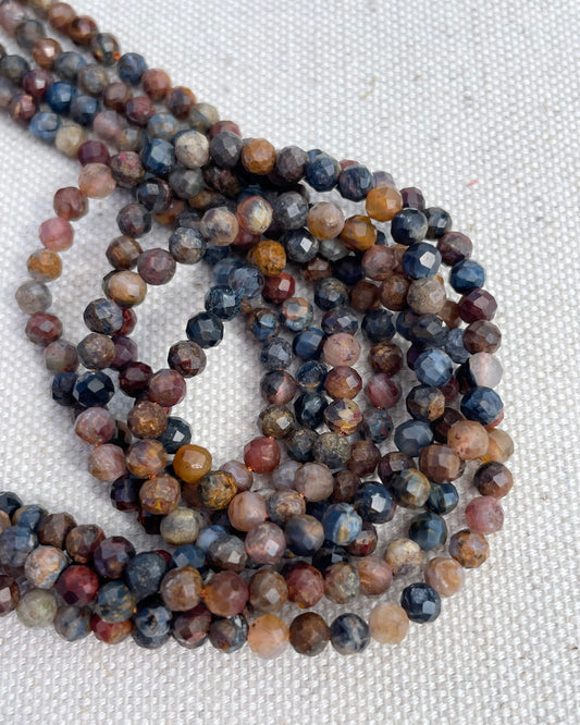 Pietersite 4mm Faceted Natural Gemstone Crystal Beads