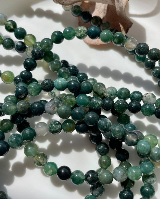 Moss Agate 4mm Natural Gemstone Crystal Beads