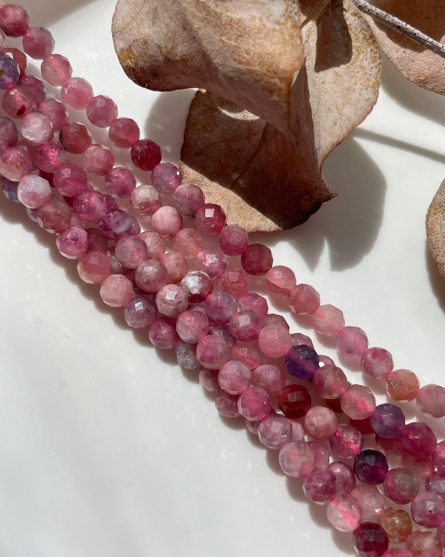 Unicorn Stone 4mm Faceted Natural Gemstone Crystal Beads