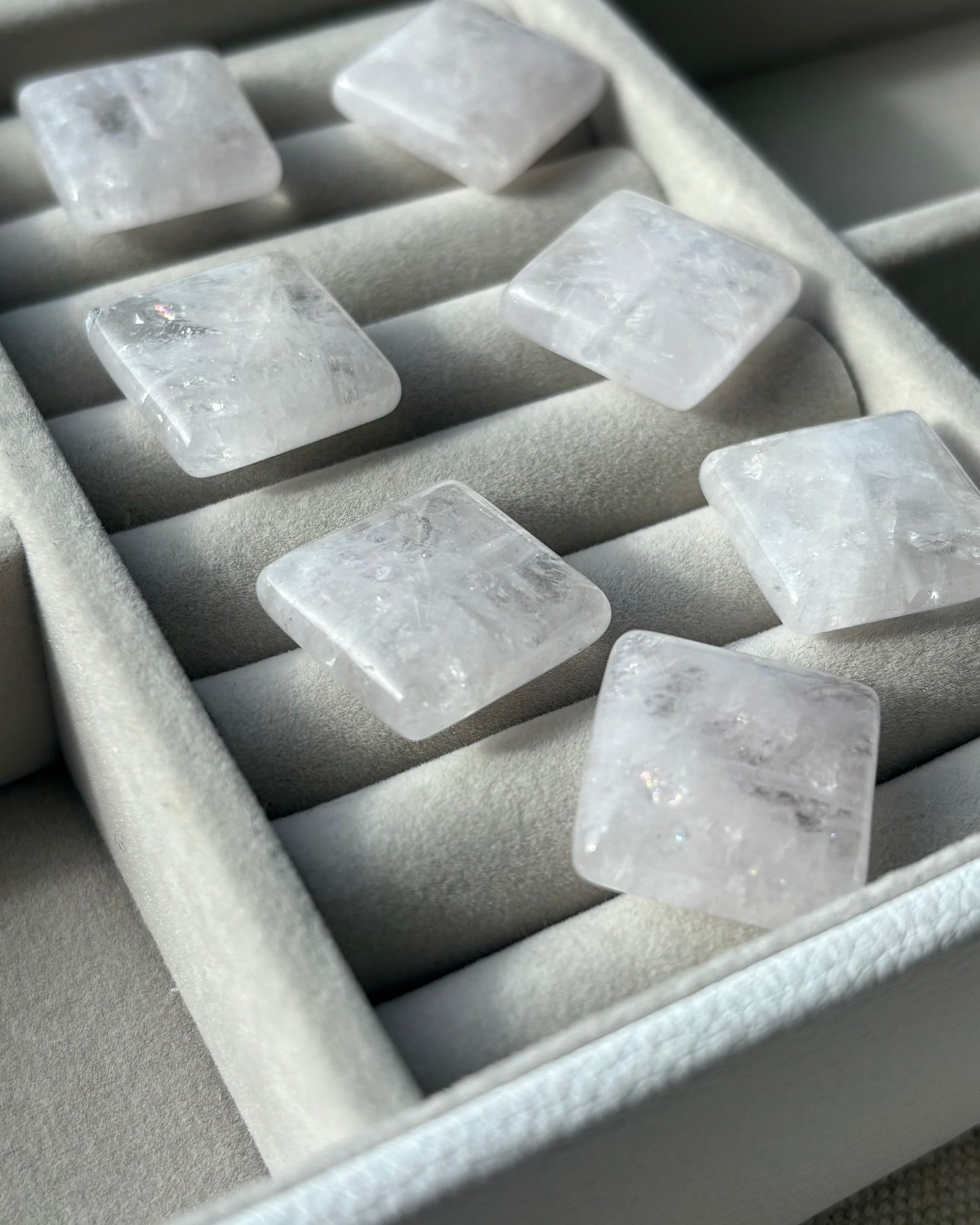 18mm Square Natural Morganite Beads