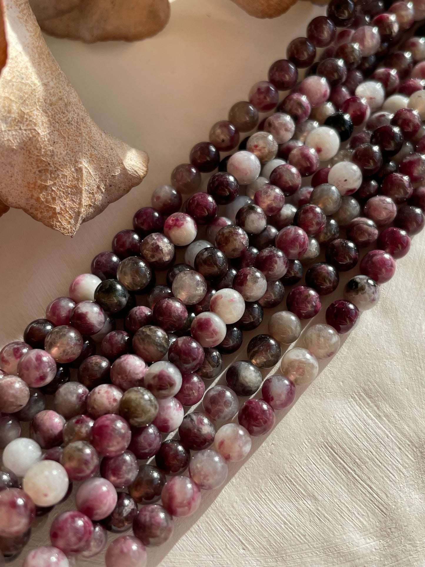 Rubellite Tourmaline 4mm Round Natural Gemstone Beads