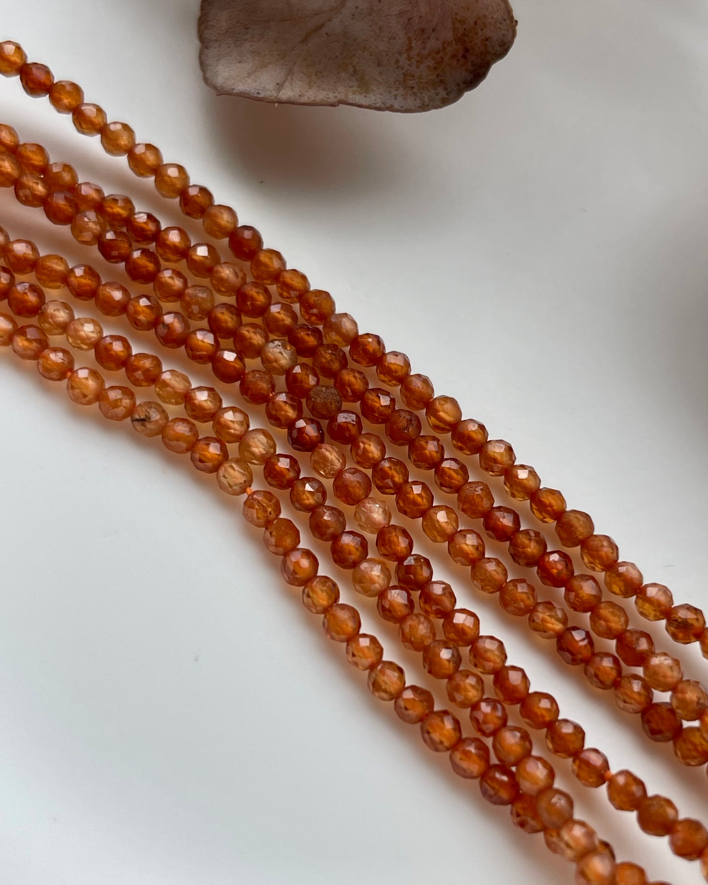 Spessartine Garnet 2mm Natural Gemstone Crystal Beads