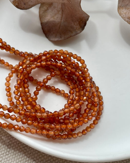 Spessartine Garnet 2mm Natural Gemstone Crystal Beads