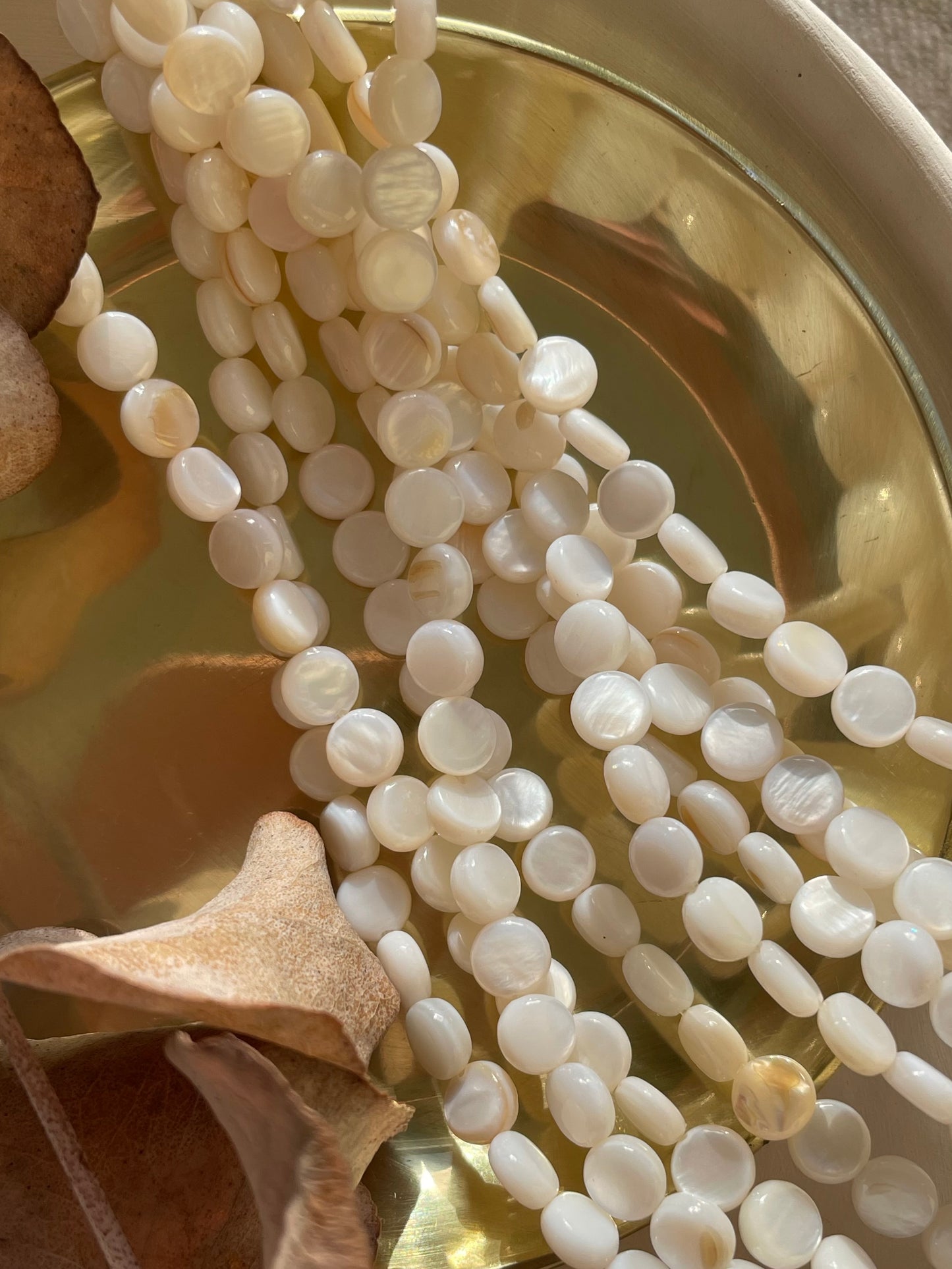 Natural Mother of Pearl Beads - 6mm