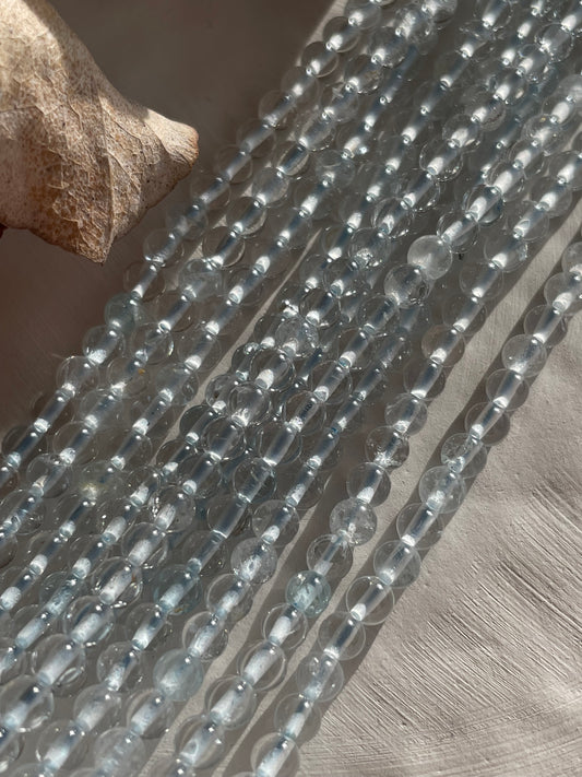 Light Blue Topaz 4mm Round Natural Gemstone Beads