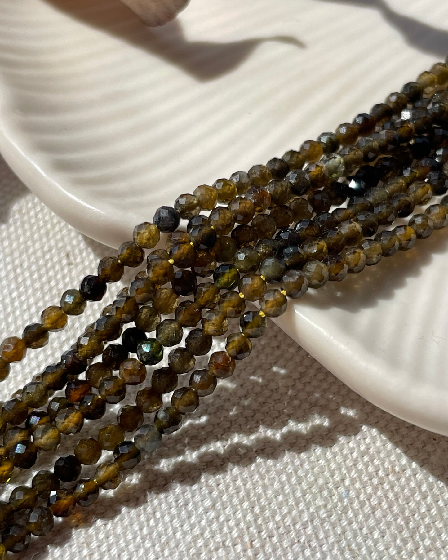 Smoky Tourmaline - 2.5mm Natural Gemstone Crystal Beads