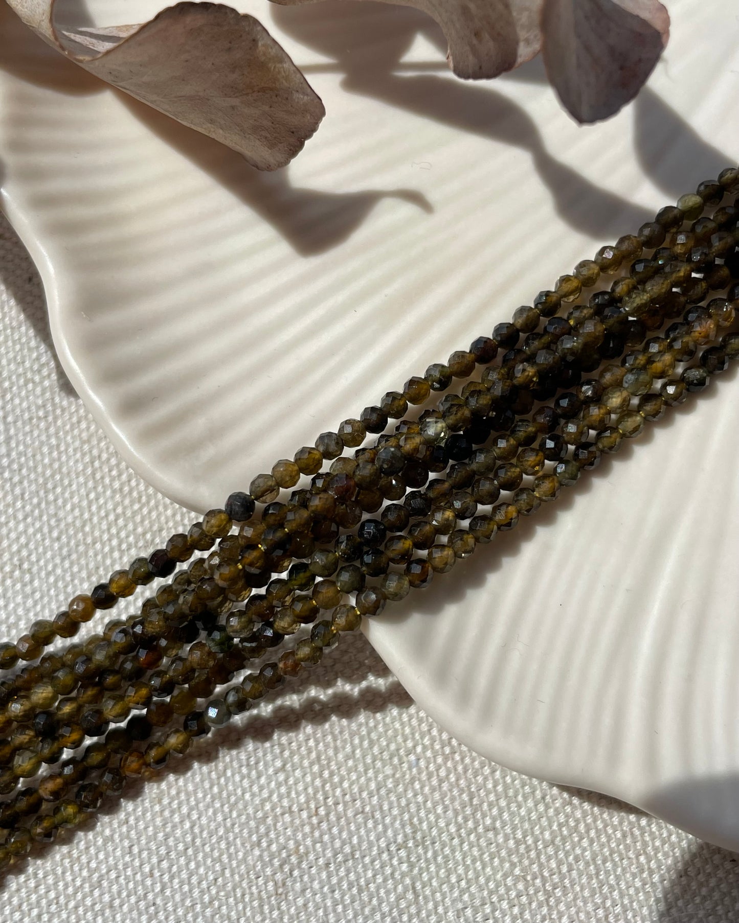 Smoky Tourmaline - 2.5mm Natural Gemstone Crystal Beads