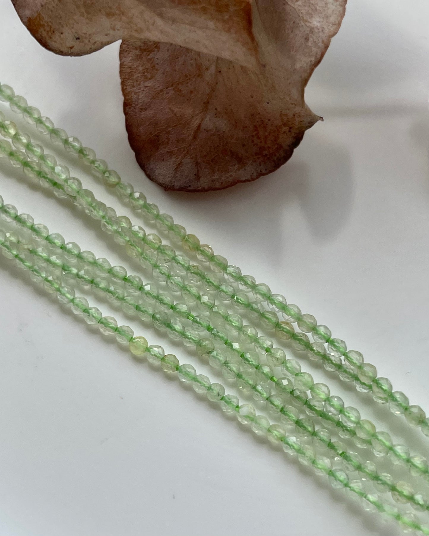 Prehnite 2mm Natural Gemstone Crystal Beads