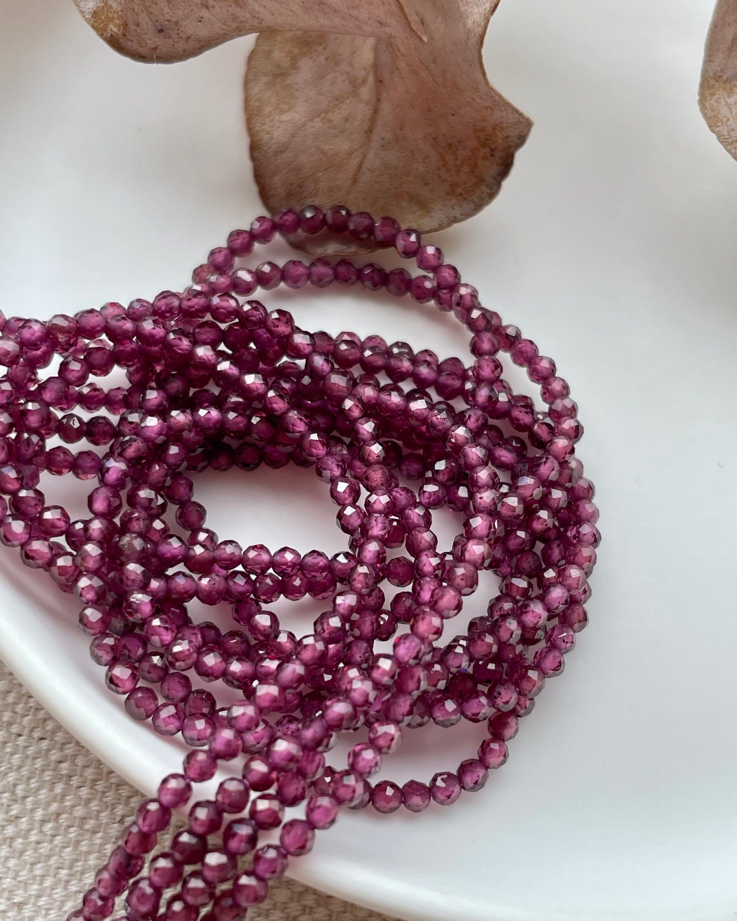 Rhodolite Garnet 2mm Natural Gemstone Beads