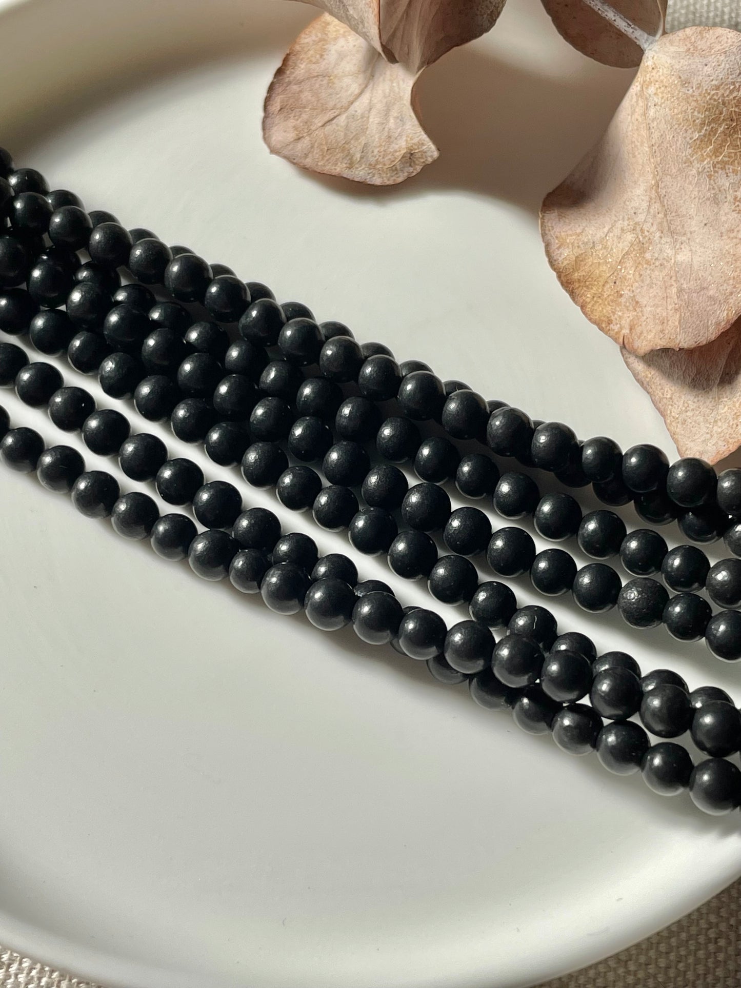 Shungite 4.5mm Natural Gemstone Crystal Beads