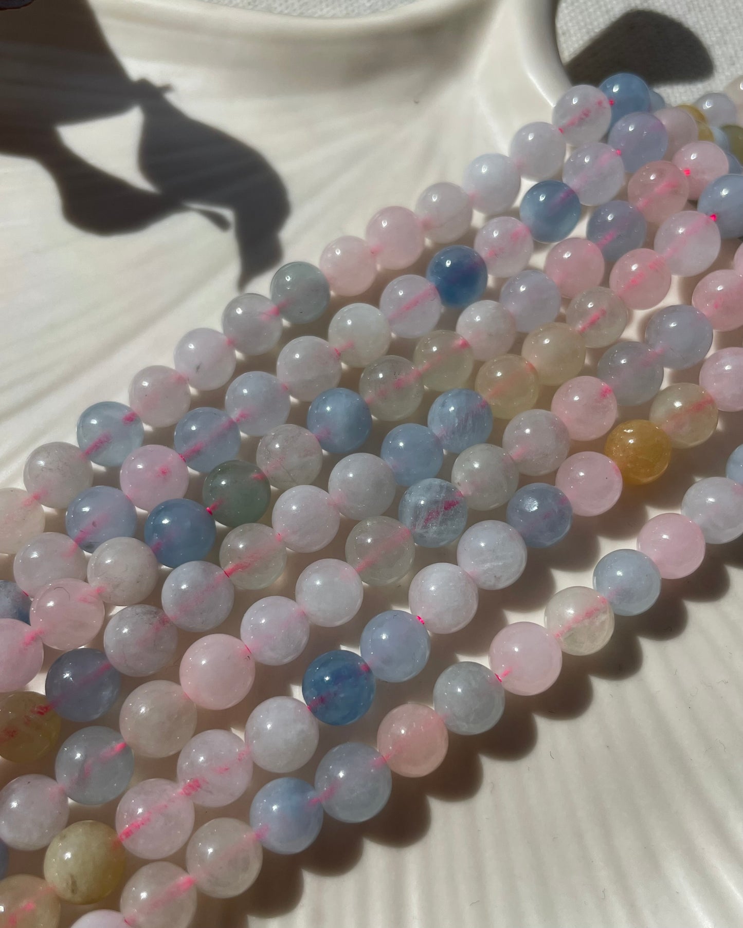 Morganite - 6mm Natural Gemstone Crystal Beads