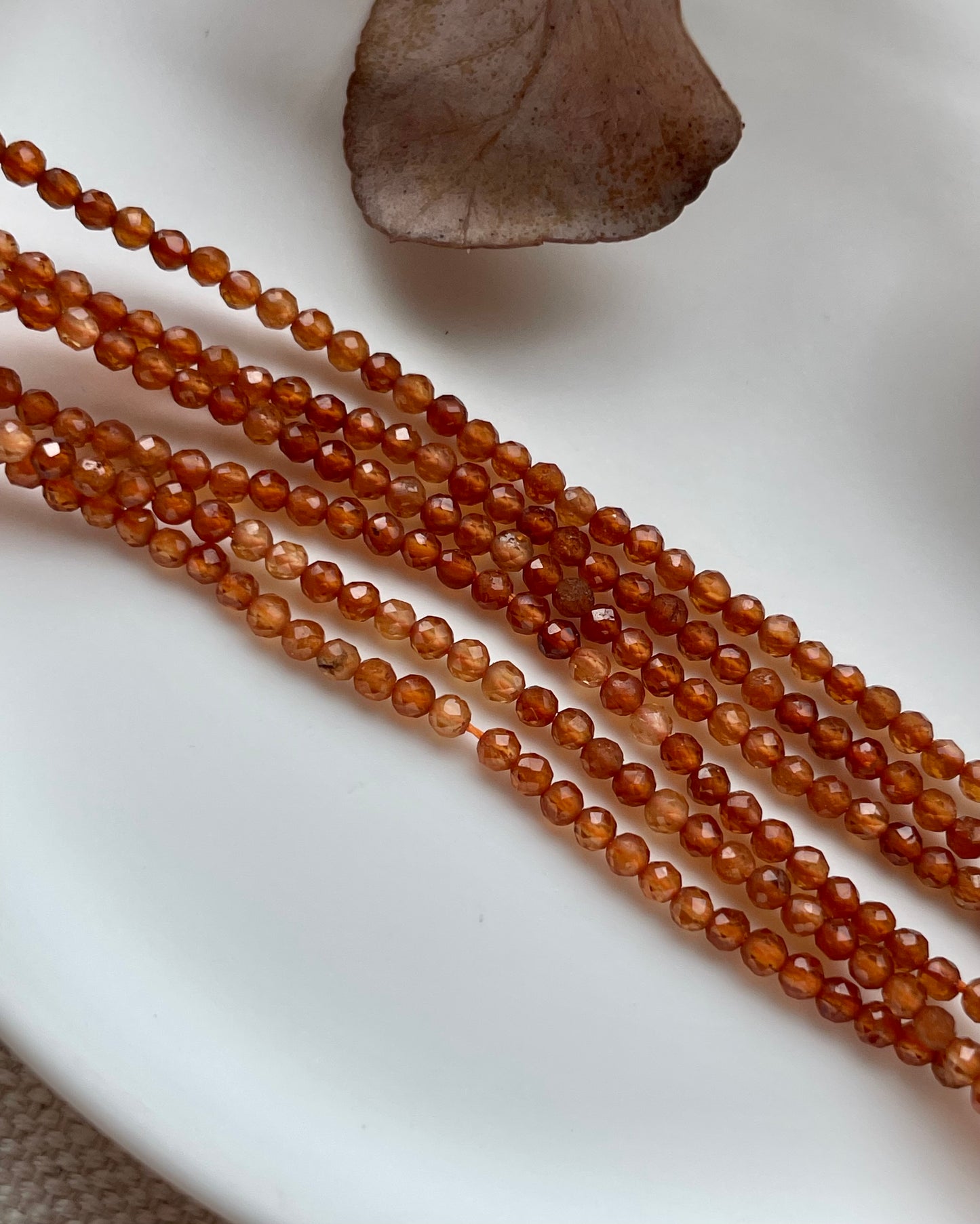 Spessartine Garnet 2mm Natural Gemstone Crystal Beads