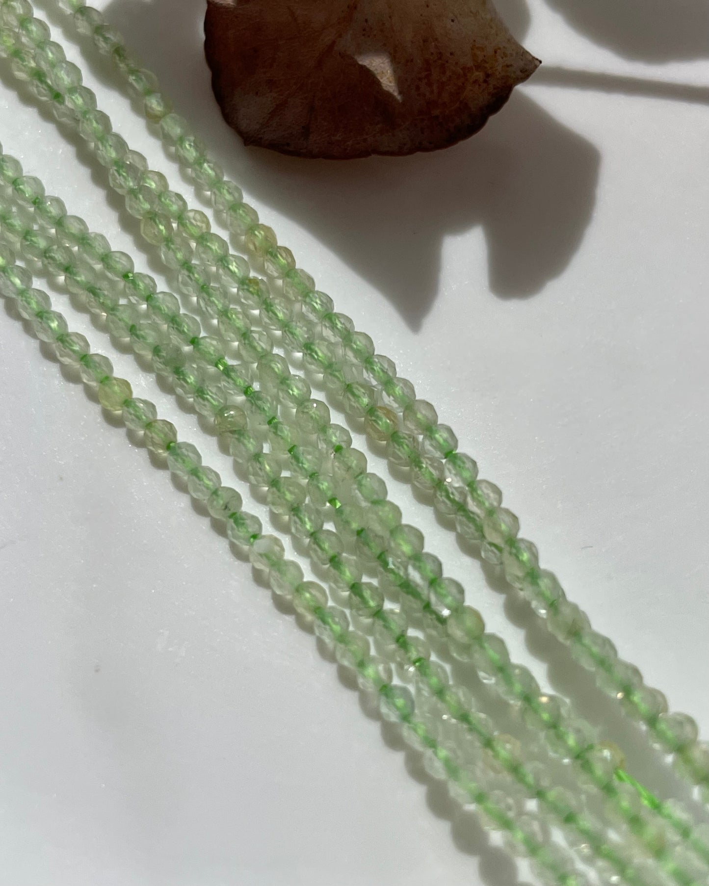 Prehnite 2mm Natural Gemstone Crystal Beads