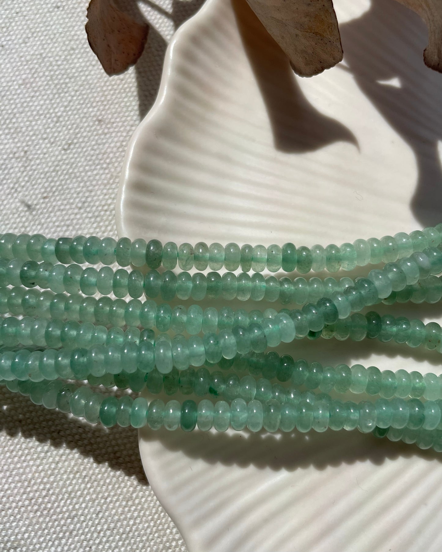 Green Aventurine - 4mm Rondelle Natural Gemstone Crystal Beads