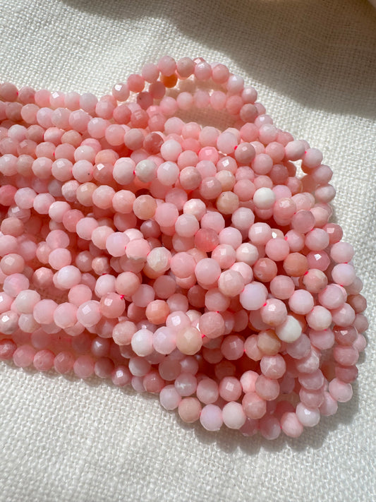 Pink Opal 4.5mm Natural Gemstone Crystal Beads