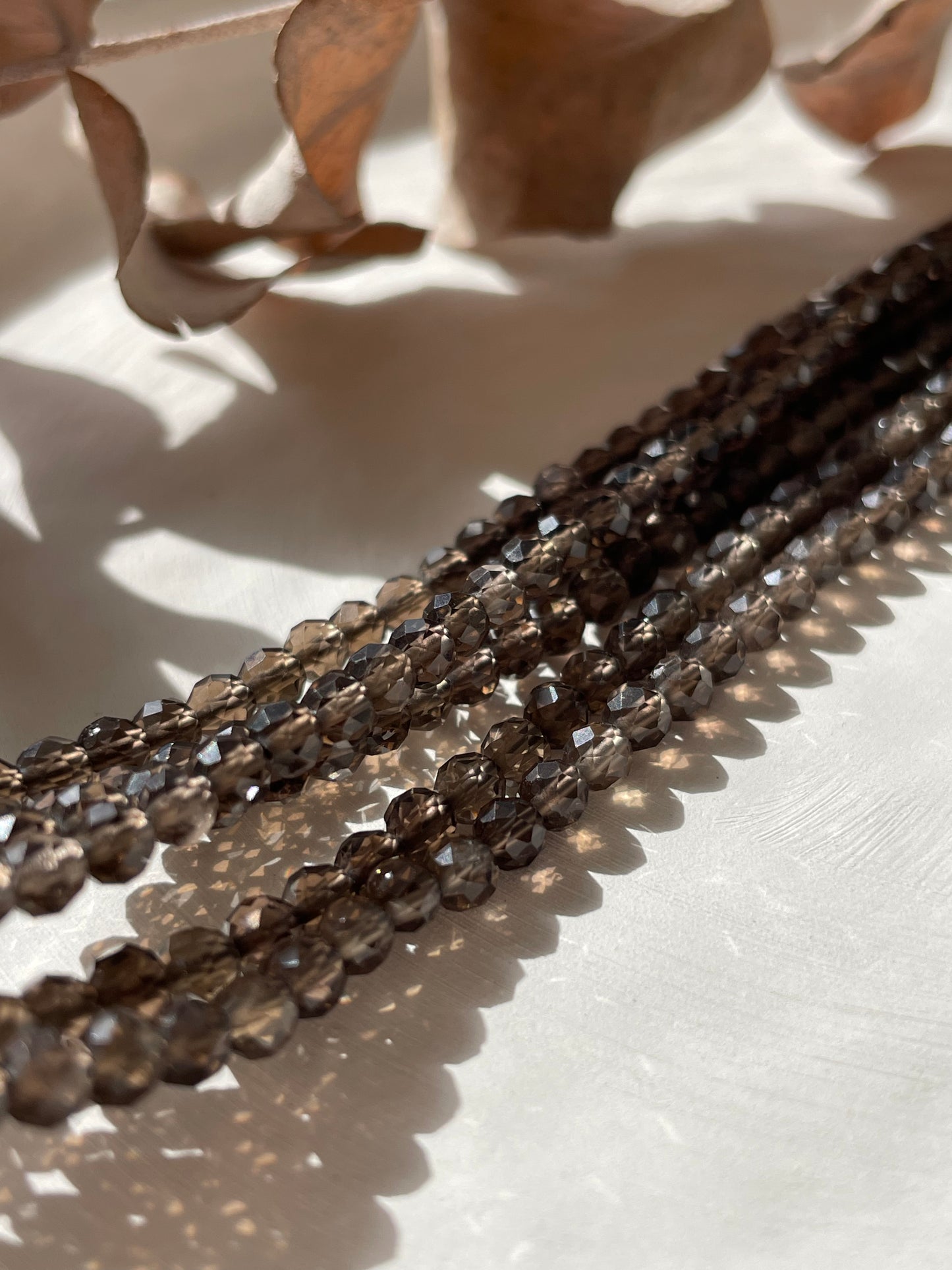 Smoky Quartz 4mm Natural Gemstone Crystal Beads