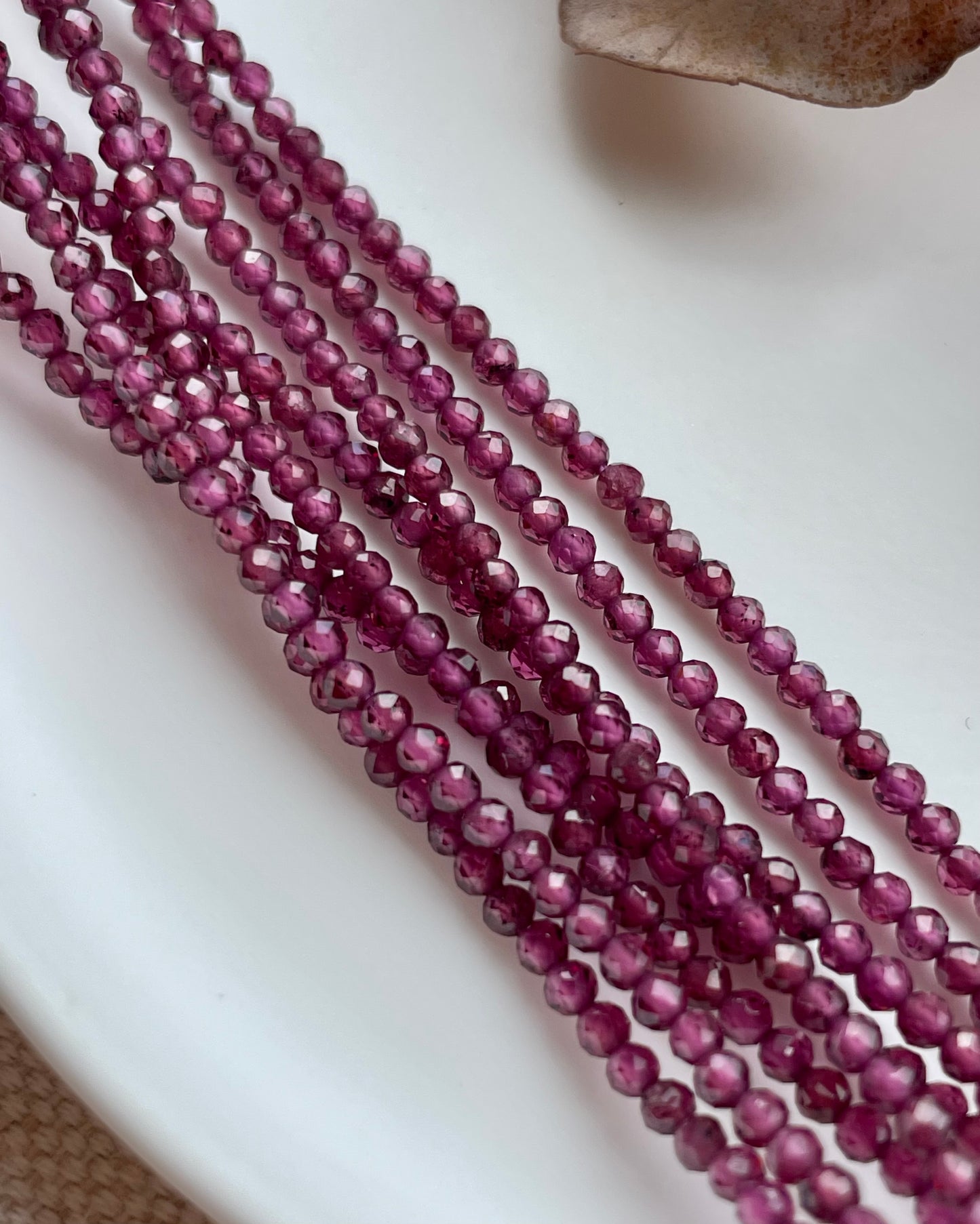 Rhodolite Garnet 2mm Natural Gemstone Beads