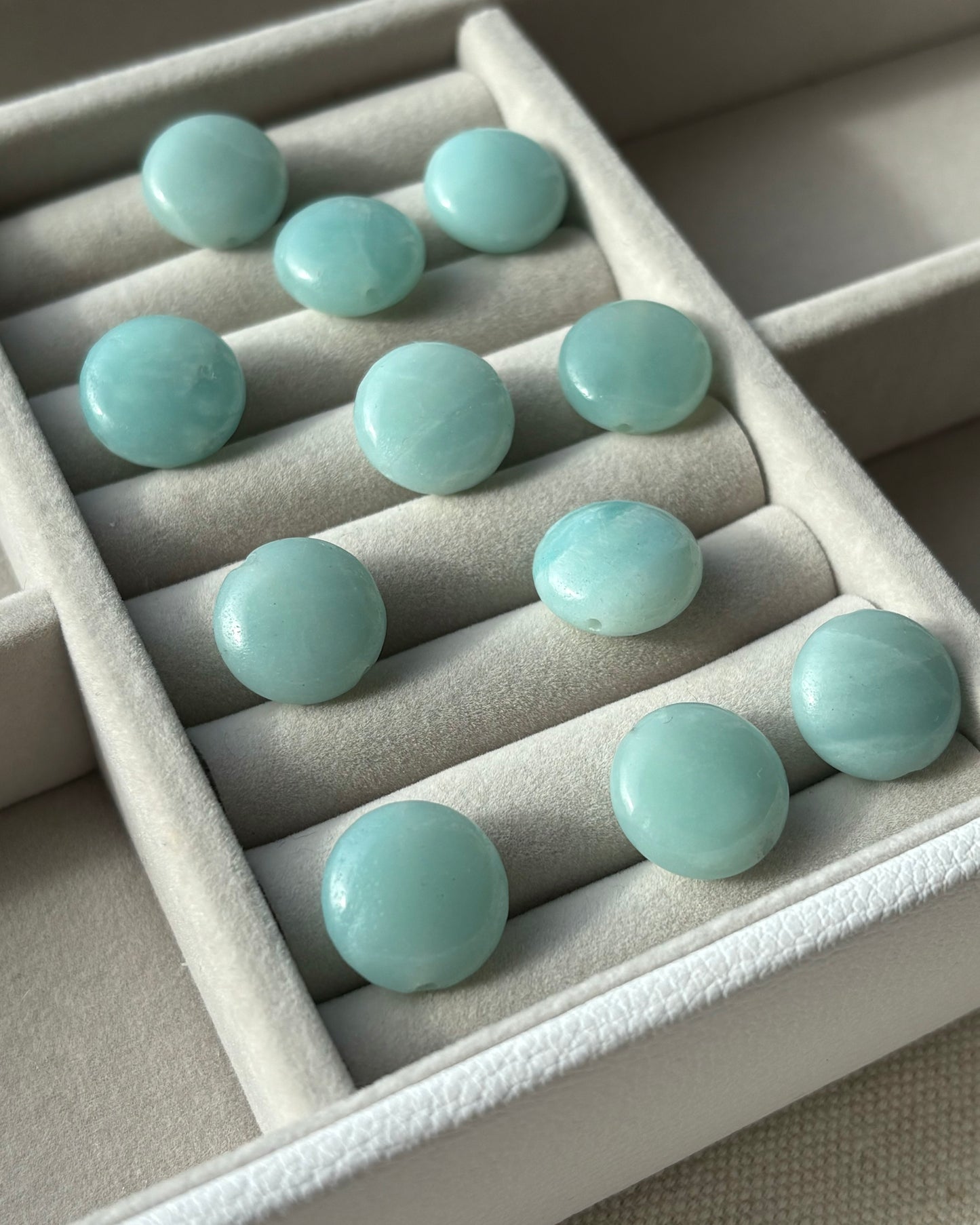 14mm Natural Amazonite Coin Beads