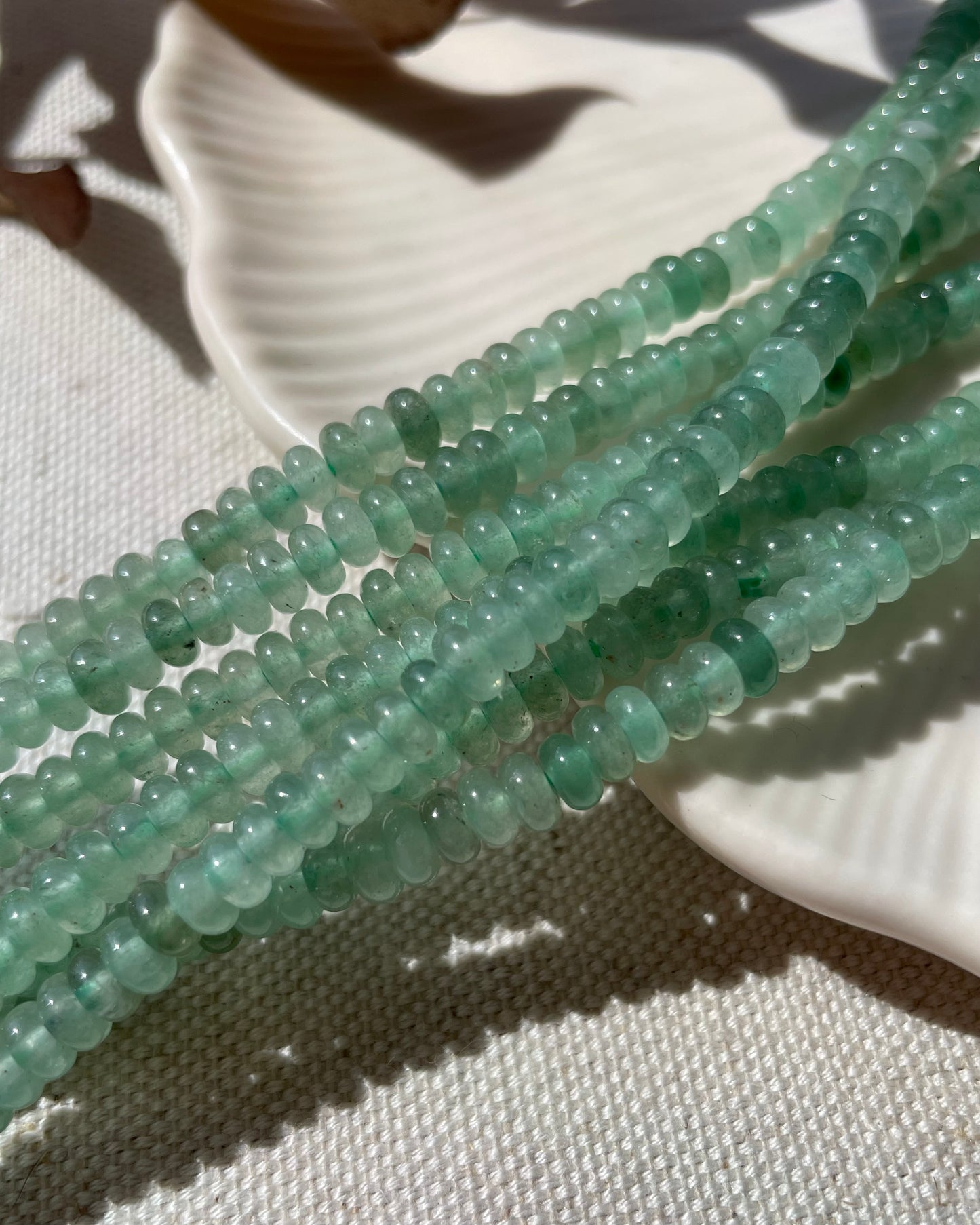 Green Aventurine - 4mm Rondelle Natural Gemstone Crystal Beads