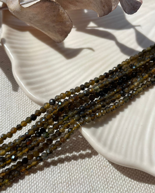 Smoky Tourmaline - 2.5mm Natural Gemstone Crystal Beads