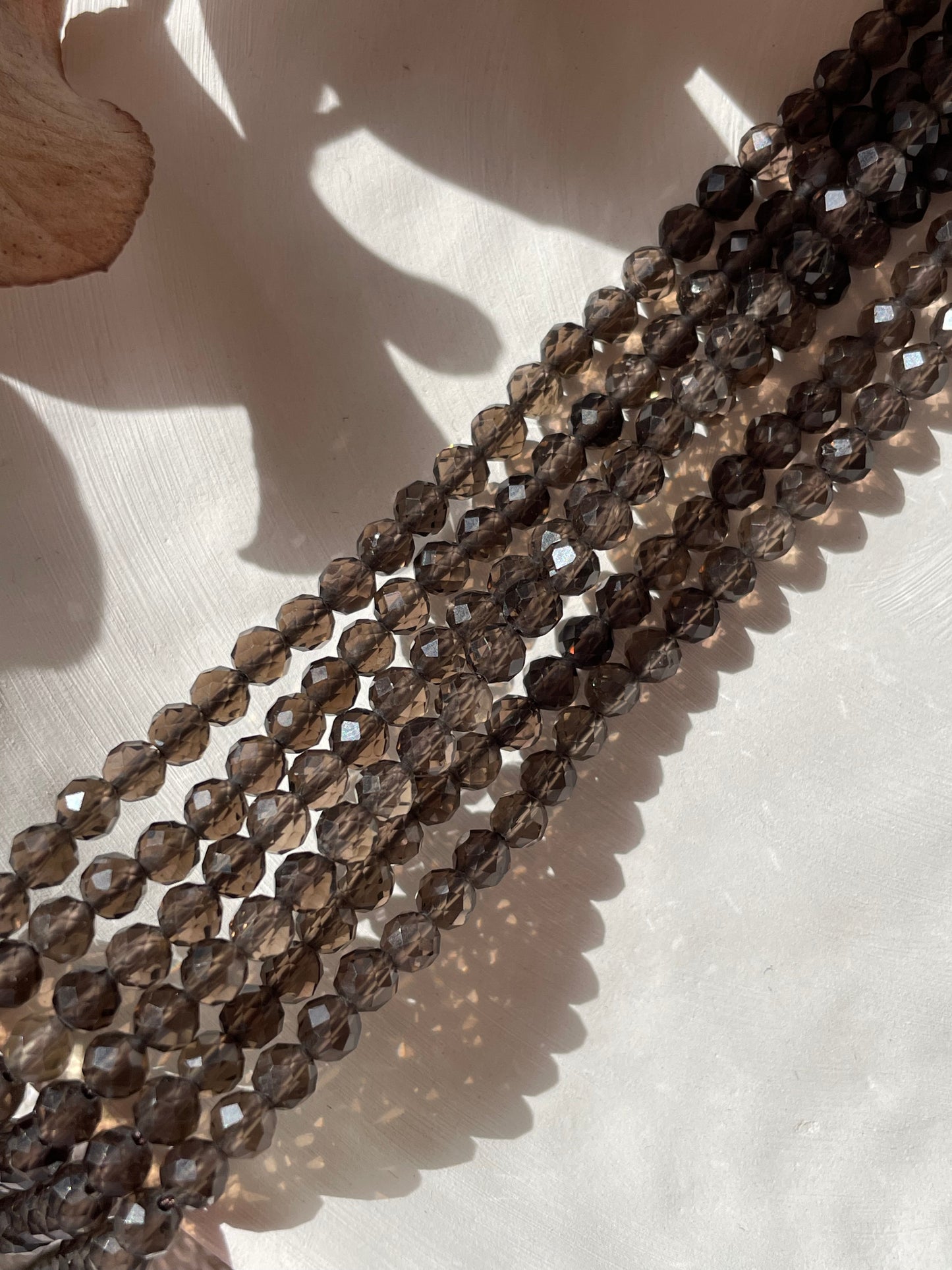 Smoky Quartz 4mm Natural Gemstone Crystal Beads