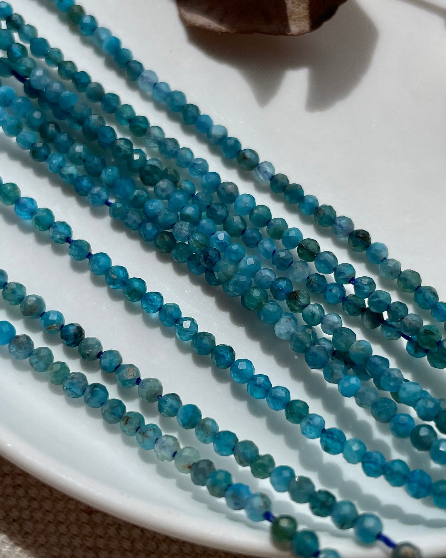 Blue Apatite 2mm Natural Gemstone Crystal Beads