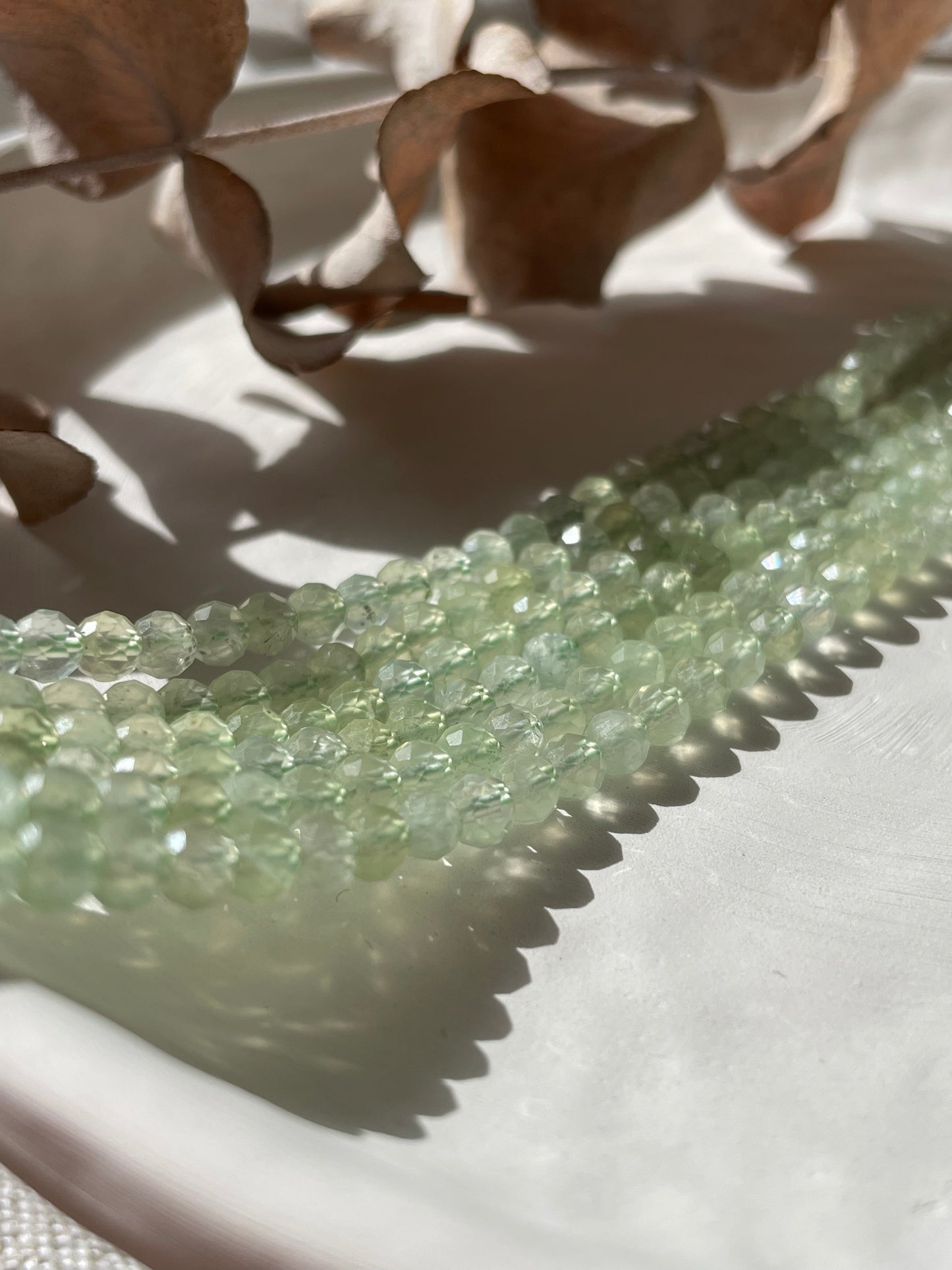 Prehnite 4mm Natural Gemstone Crystal Beads