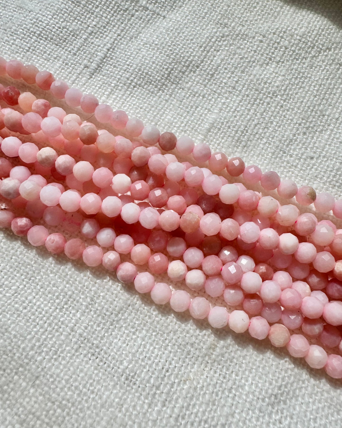 Pink Opal 4.5mm Natural Gemstone Crystal Beads