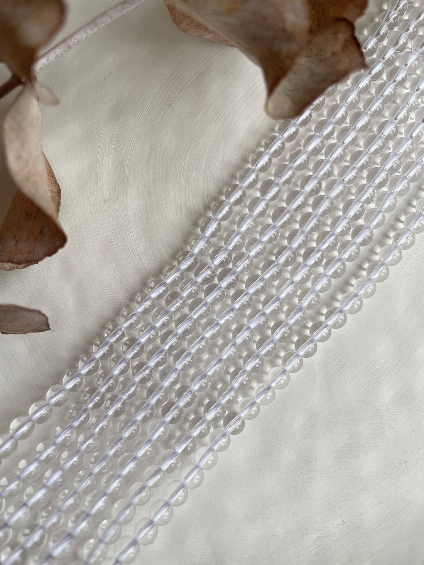 Clear Quartz 4.5mm Natural Gemstone Crystal Beads