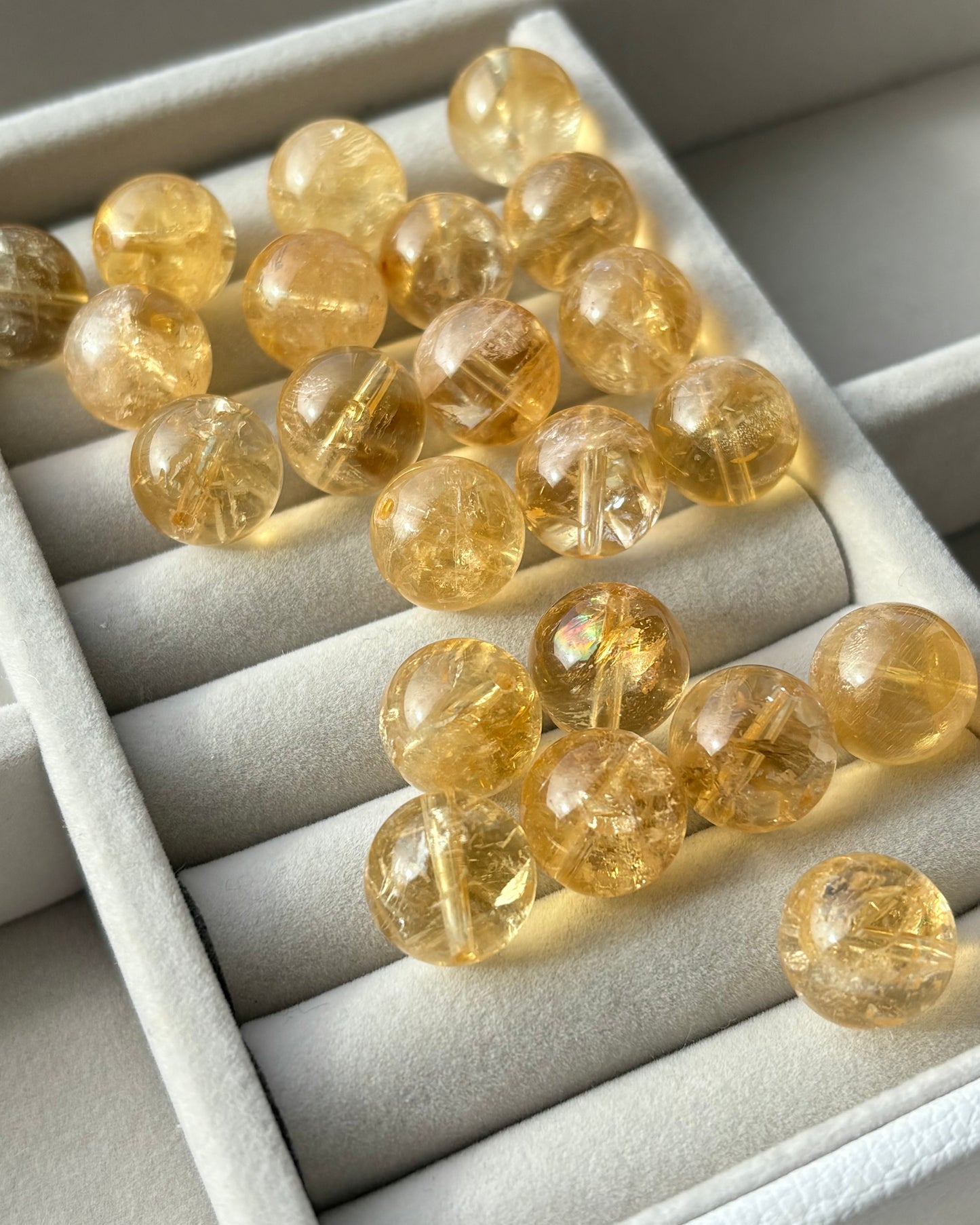 12mm Natural Light Citrine Beads