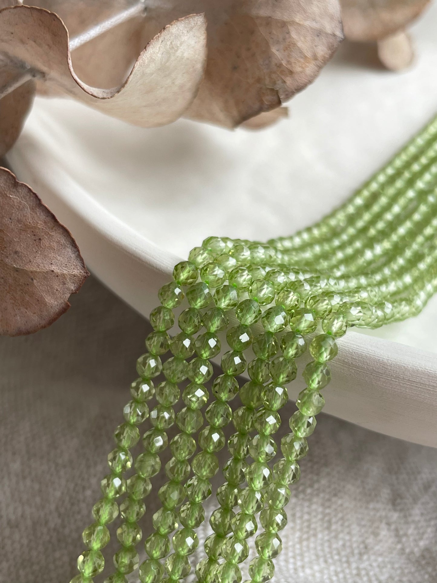 Peridot 3mm Natural Gemstone Crystal Beads