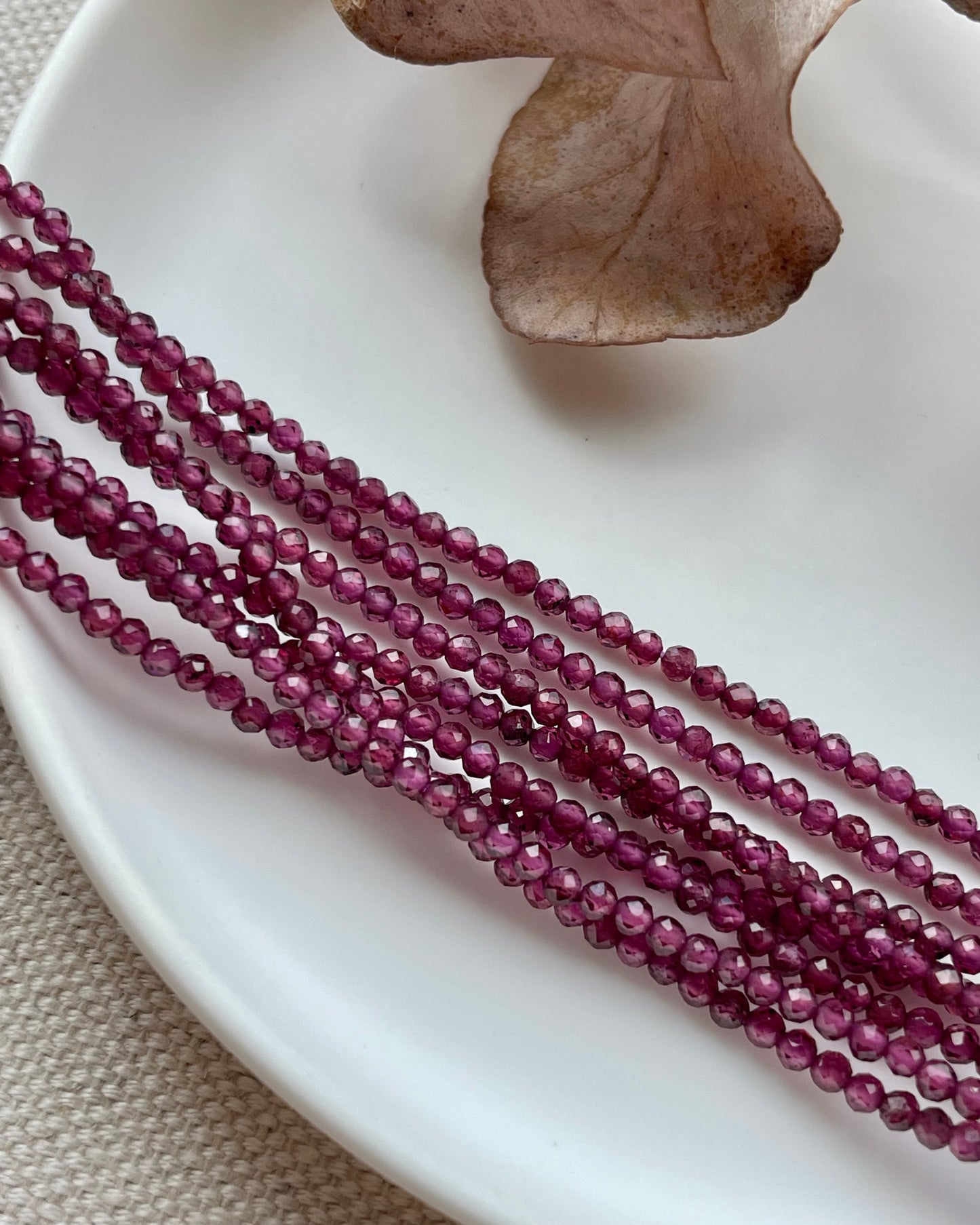 Rhodolite Garnet 2mm Natural Gemstone Beads