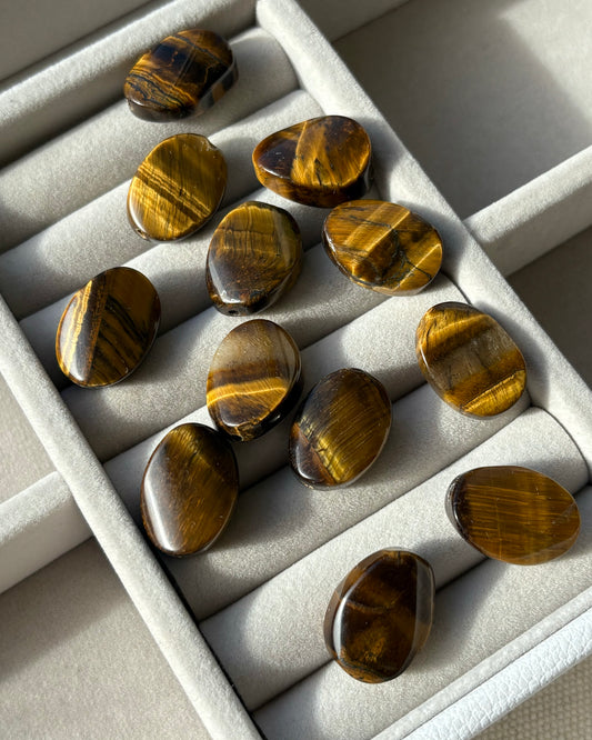 13 x 18mm Oval Twist Natural Tigers Eye Beads