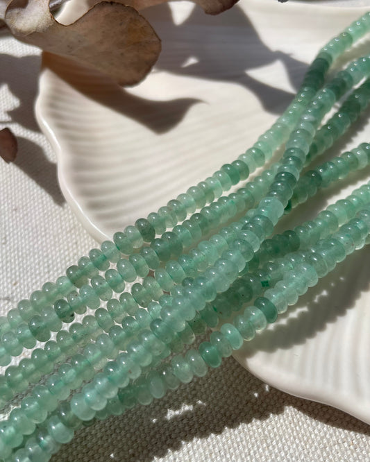 Green Aventurine - 4mm Rondelle Natural Gemstone Crystal Beads