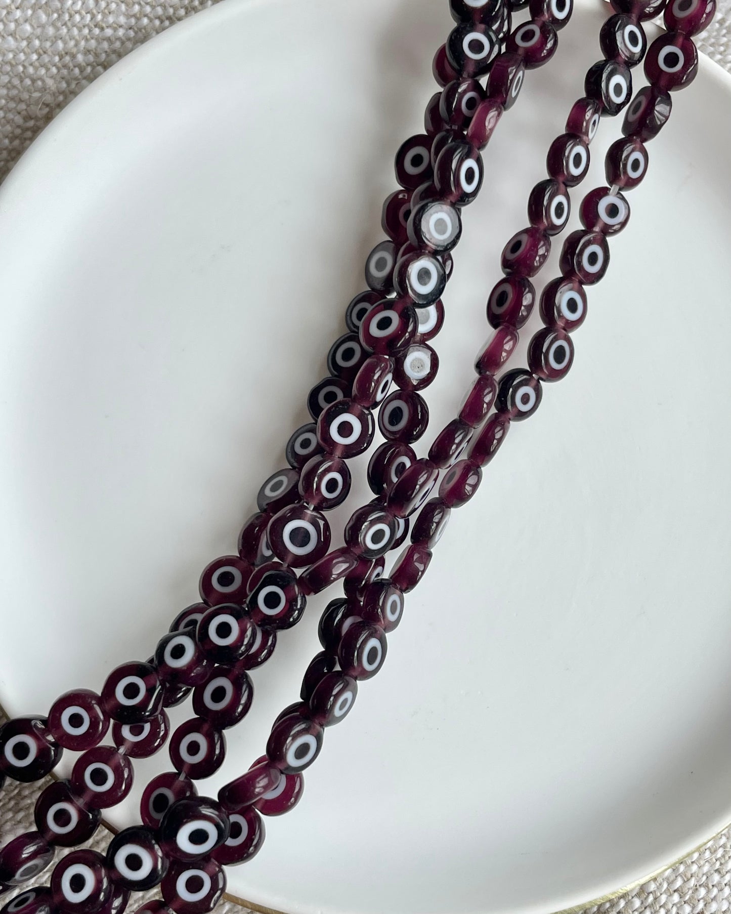 Deep Purple Evil Eye Beads