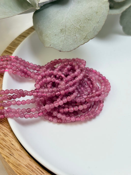 Pink Tourmaline 2.2mm Natural Gemstone Crystal Beads